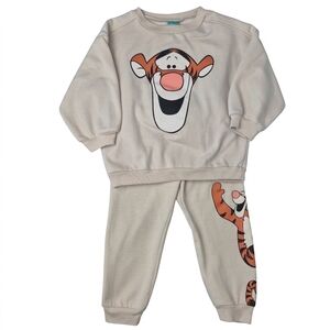 Disney Baby Winnie The Pooh Tigger Neutral Cream Sweatshirt & Jogger Set 24M
